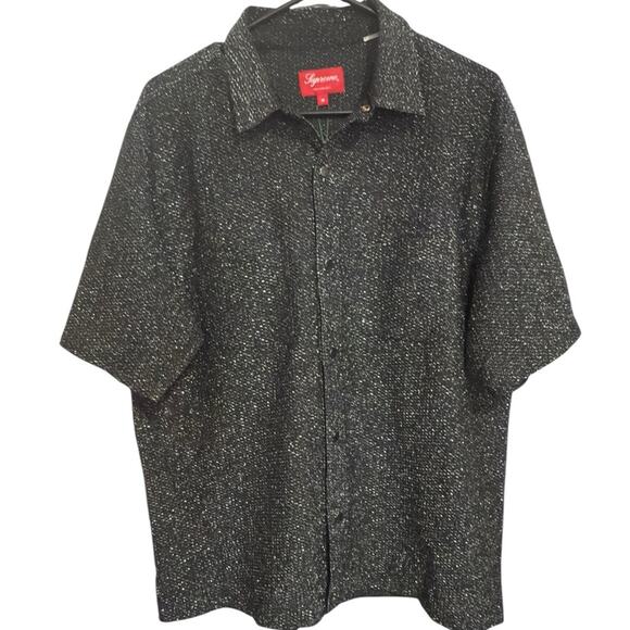 Supreme Lurex Black Metallic Button Down Shirt Men’s Size M - Picture 1 of 10